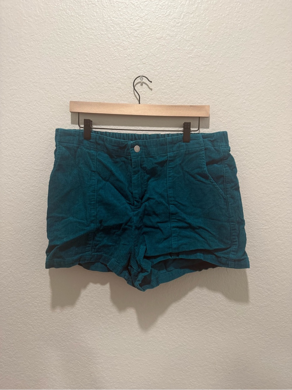 Wild Fable Teal High-Waist Corduroy Shorts